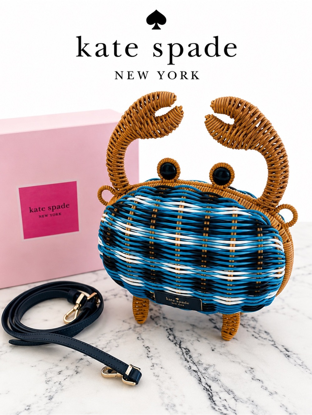 Kate Spade Pinch Me Crab Wicker Bag Rare Novelty Crossbody NWOT